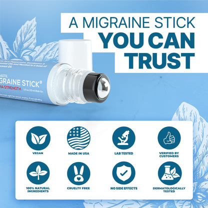 Basic Vigor Migrastil Extra Strength Migraine Stick Advanced Formula. Strong Aromatherapy Roll On with Menthol and Essential Oils. No Lavender. Made in The USA. Basic VigorBuy Supplements Australia