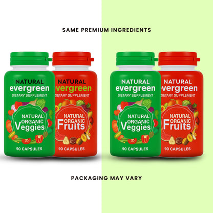 Fruit and Veggies Supplement – 100% Natural Super Greens Blend with Fruits & Vegetables | Veggie Capsules for Adults & Kids | Daily Nutrient Support Packed with Natural Vitamins & Minerals Natural EvergreenBuy Supplements Australia