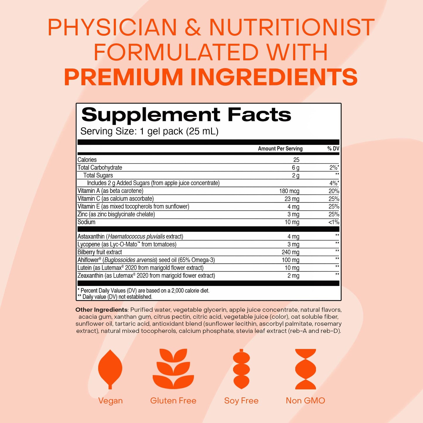 Healthycell Eye Health Daily Liquid Supplement - Eye Vitamins & Minerals with Lutein, Zeaxanthin, Astaxanthin & Beta Carotene for Sight Care & Macular Support - 30 Gel Packs HealthycellBuy Supplements Australia
