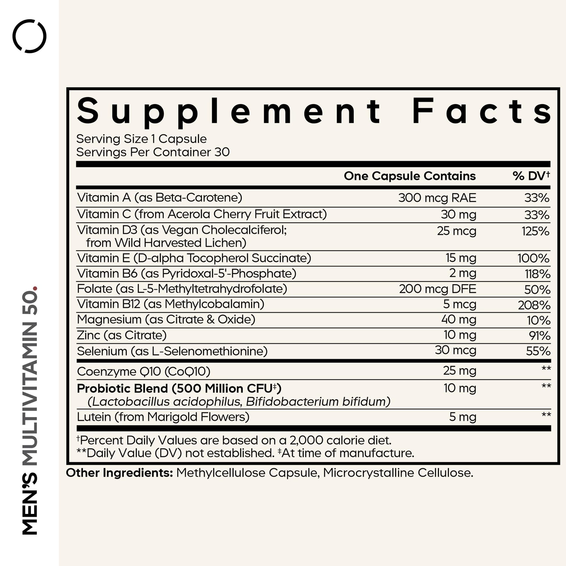 Codeage Men's Multivitamin 50 - Essential Vitamins & Minerals for Men Over 50 - Daily Multivitamins for Men Supplement - Vitamin A, C, D3, E, B6, B1, CoQ10, Probiotics, Lutein - Non-GMO - 30 Capsules CodeageBuy Supplements Australia