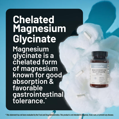 NatureWise Magnesium Glycinate 625 mg - High Absorption Chelated Magnesium Glycinate for Sleep, Relaxation, Muscle & Bones*
