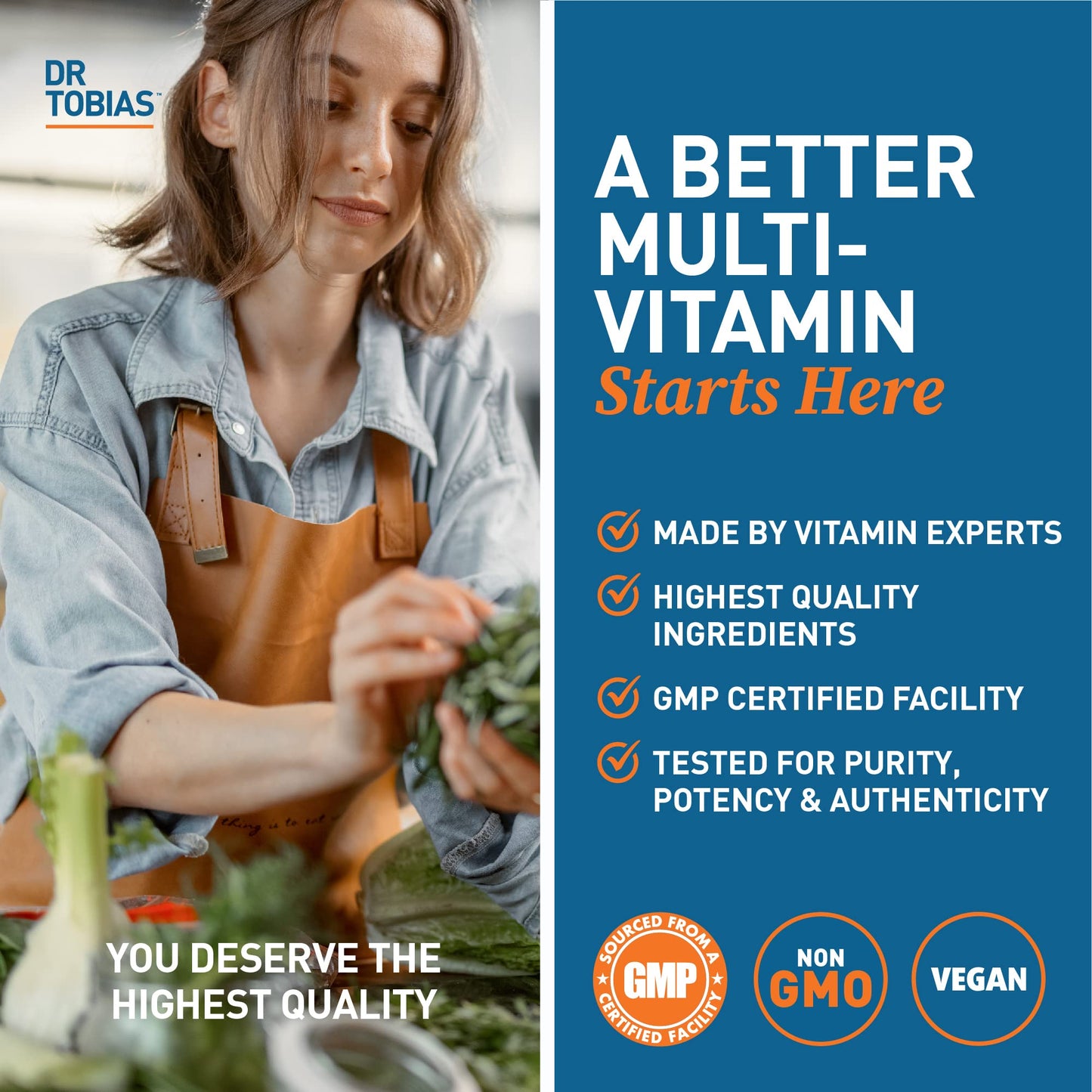 Dr. Tobias Adult Multivitamin for Women & Men, Immune Supporting Vitamins from 42 Fruits, Vegetables, Plus Probiotics, Vegan Multivitamins Dr. TobiasBuy Supplements Australia
