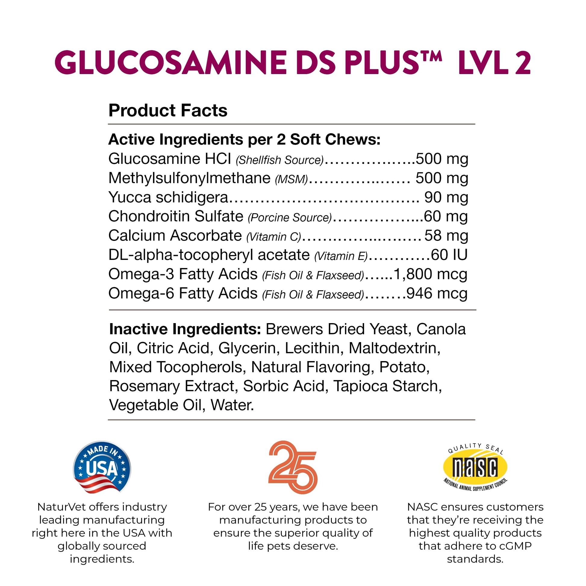 NaturVet – Glucosamine DS Plus - Level 2 Moderate Care – Supports Healthy Hip & Joint Function – Enhanced with Glucosamine, MSM & Chondroitin – for Dogs & Cats – 240 Soft Chews NaturVetBuy Supplements Australia