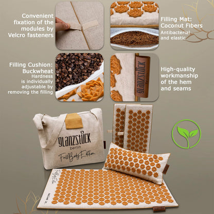 Glanzstück Berlin® Health Collection XXL Acupressure Mat Set for Full Body for Tension Headaches Glanzstück BerlinBuy Supplements Australia