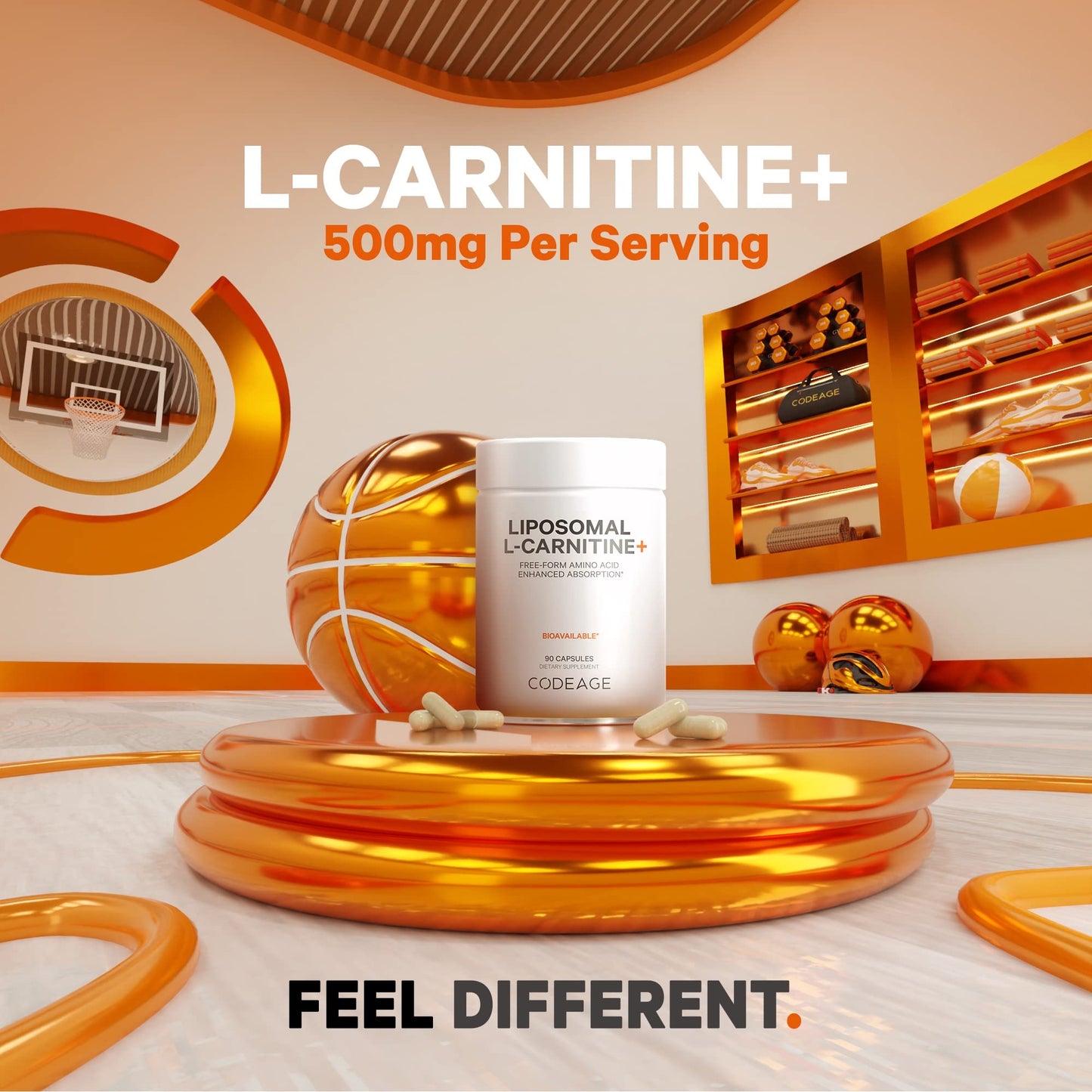Codeage Liposomal L-Carnitine+ Supplement - 500 mg L-Carnitine L-Tartrate per Serving - Free-Form Amino Acid - Carnitine - Liposomal Delivery - Vegan, Non-GMO, Gluten-Free - 90 Capsules CodeageBuy Supplements Australia