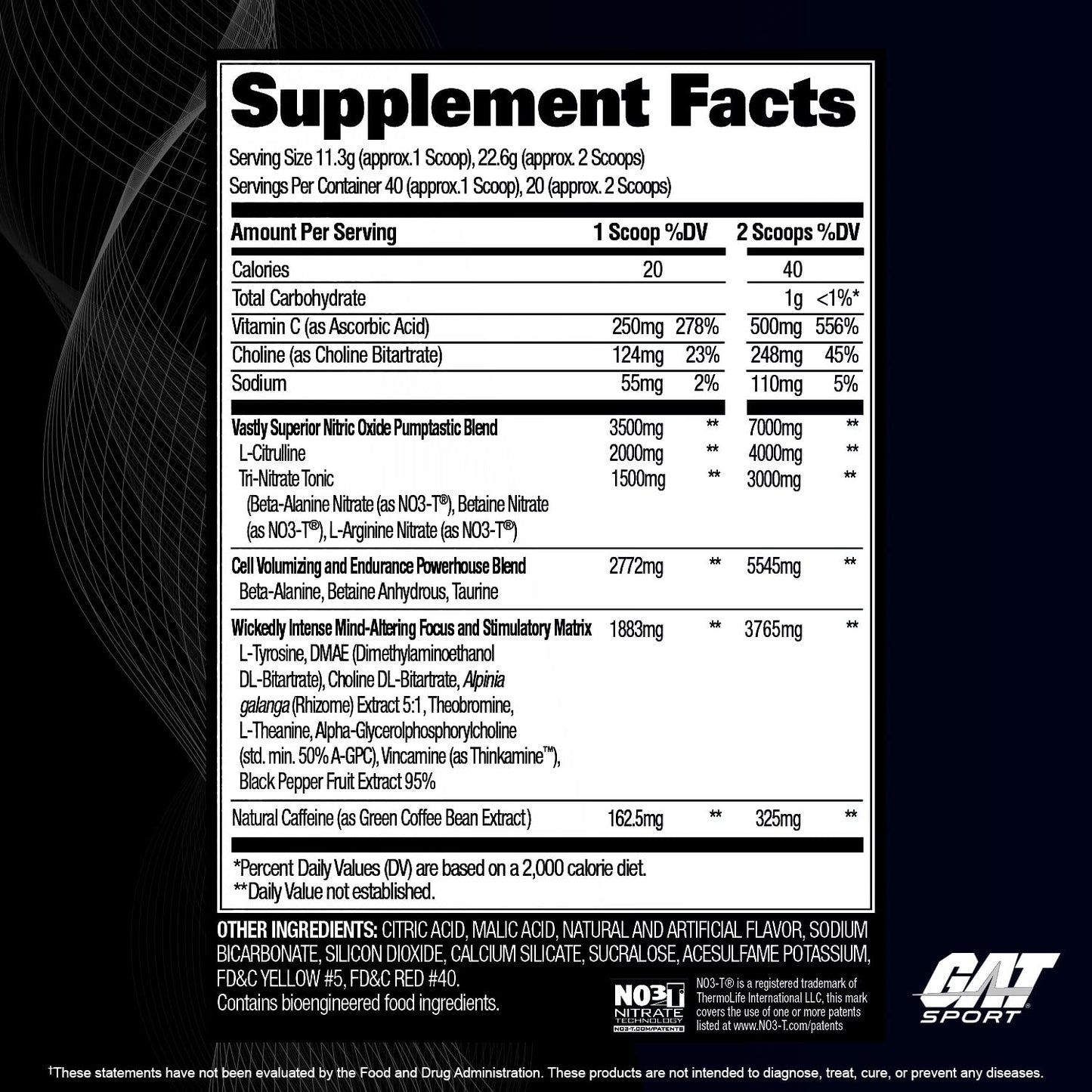 GAT SPORT Nitraflex Black Pre-Workout Powder, Extreme Pre-Training Formula for Men GAT SPORTBuy Supplements Australia