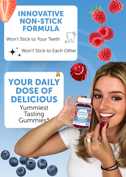 Lunakai USA Made Magnesium Glycinate Gummies 426mg with L-Theanine – Calm, Sleep, Stress Relief for Adults & Kids, Non-GMO, Vegan, 60ct