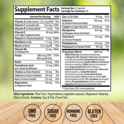 Neuro Plus Brain Supplement - Nootropic for Memory, Focus & Clarity - Neuro Brain and Focus Supplement with Bacopa Monnieri & DHA - Cognitive Support Formula - 60 Capsules Vitalize LifeBuy Supplements Australia
