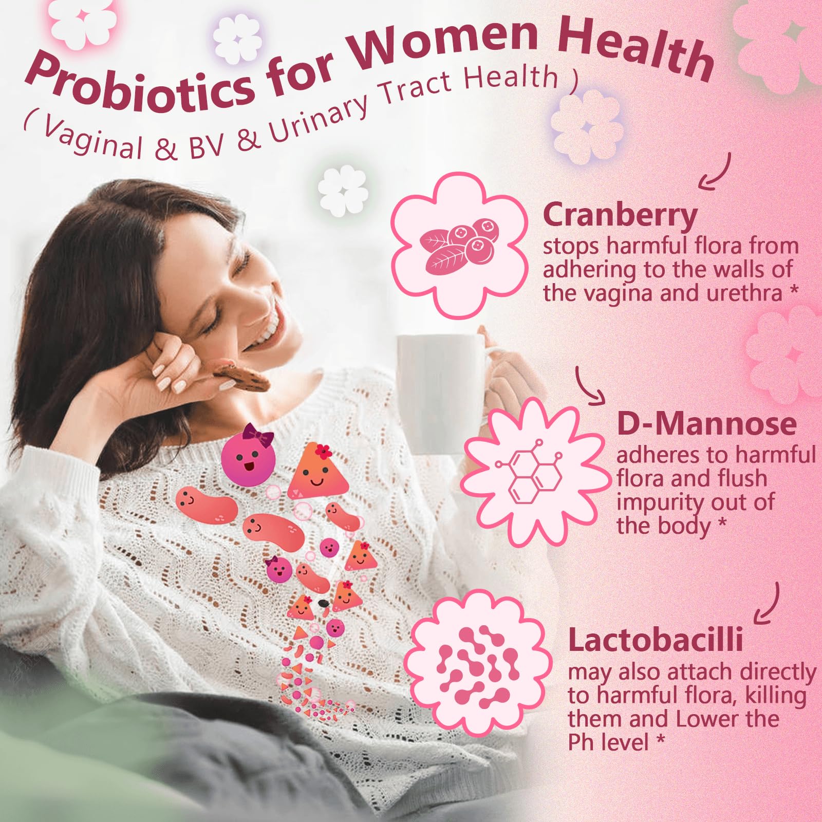 Probiotics for Women Digestive Health, Vaginal Probiotics with D-Mannose & Cranberry NATURE TARGETBuy Supplements Australia