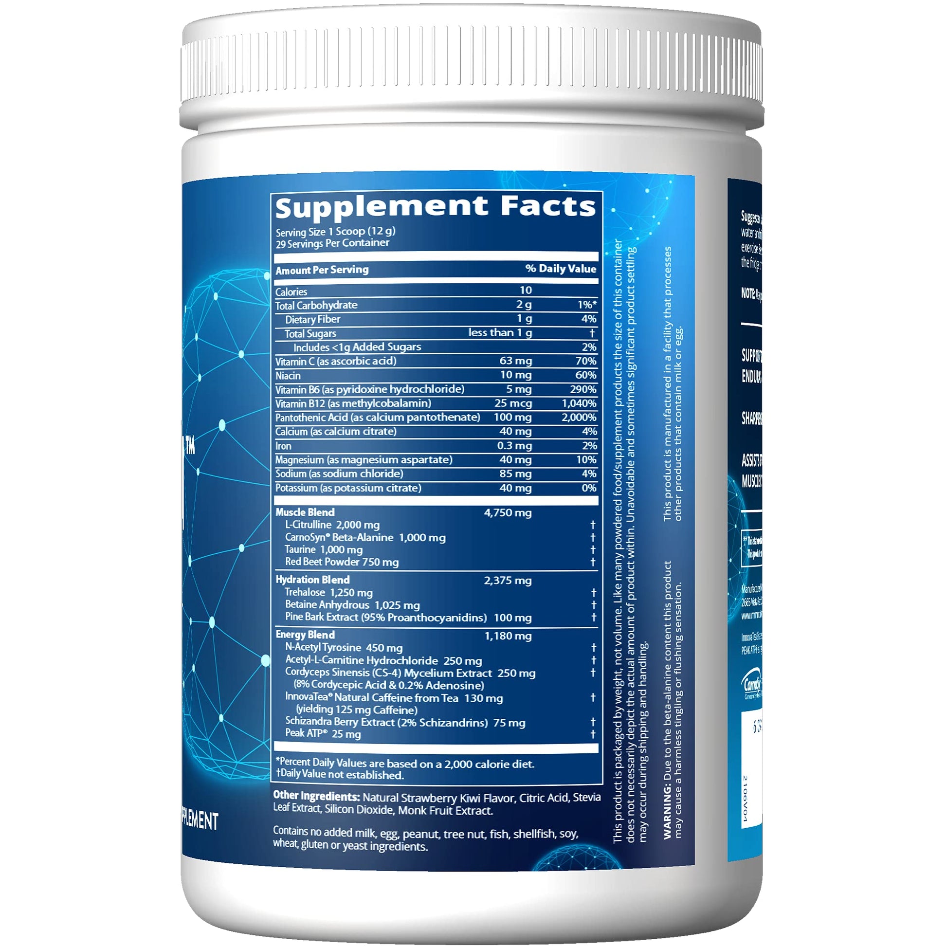 MRM Nutrition Driven Pre-Workout Powder | Strawberry Kiwi Flavored | 125mg Caffeine MRMBuy Supplements Australia