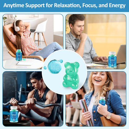Magnesium Glycinate Gummies 500mg, Sugar-Free for Adults & Kids, Magnesium Gummies for Sleep, Stress & Muscle Relief, Supports Bone & Nerve Health,