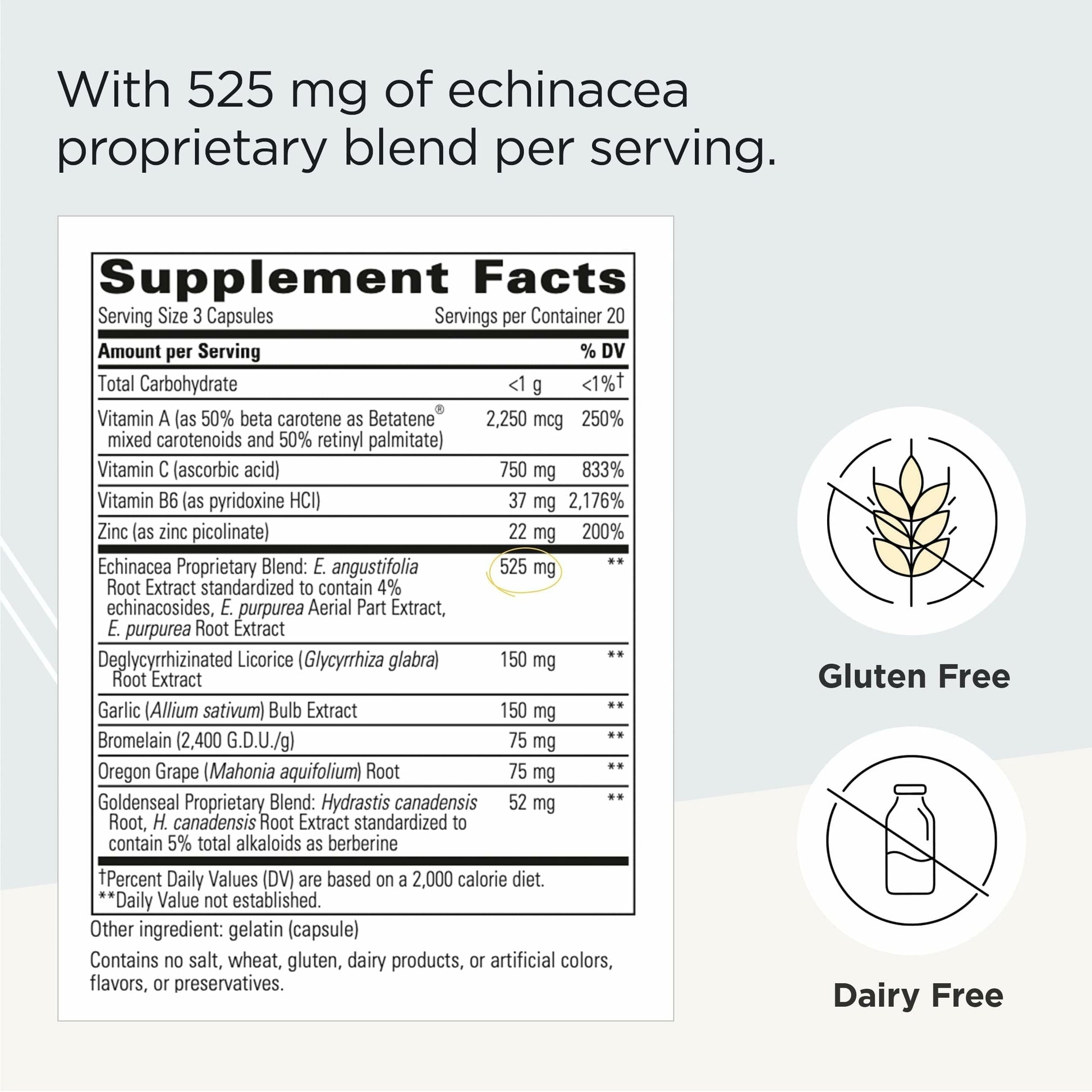 Integrative Therapeutics EHB - Immune Support Supplement with Vitamins A, C & B6* - Mineral Support with Zinc - Dairy-Free & Gluten-Free - 60 Capsules (20 Servings) Integrative TherapeuticsBuy Supplements Australia