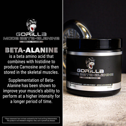 Gorilla Mode Beta-Alanine – Carnosine Precursor/Enhanced Muscular Endurance Gorilla MindBuy Supplements Australia