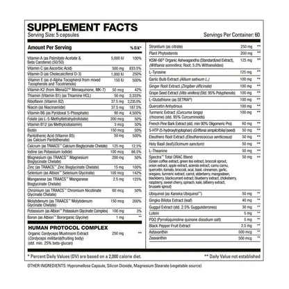 HD MUSCLE VitaHD Essential Multivitamin | Athlete-Specific Vitamins, Minerals, & Nutrients | Organic Mushroom Blend HD MUSCLE