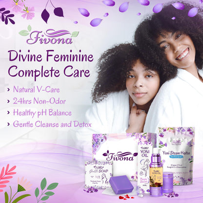 FIVONA Yoni Care Kit 3 in 1 - pH Balanced Natural Vaginal Oil 30 ml, Organic Herbal Soap 5.3 oz FIVONABuy Supplements Australia