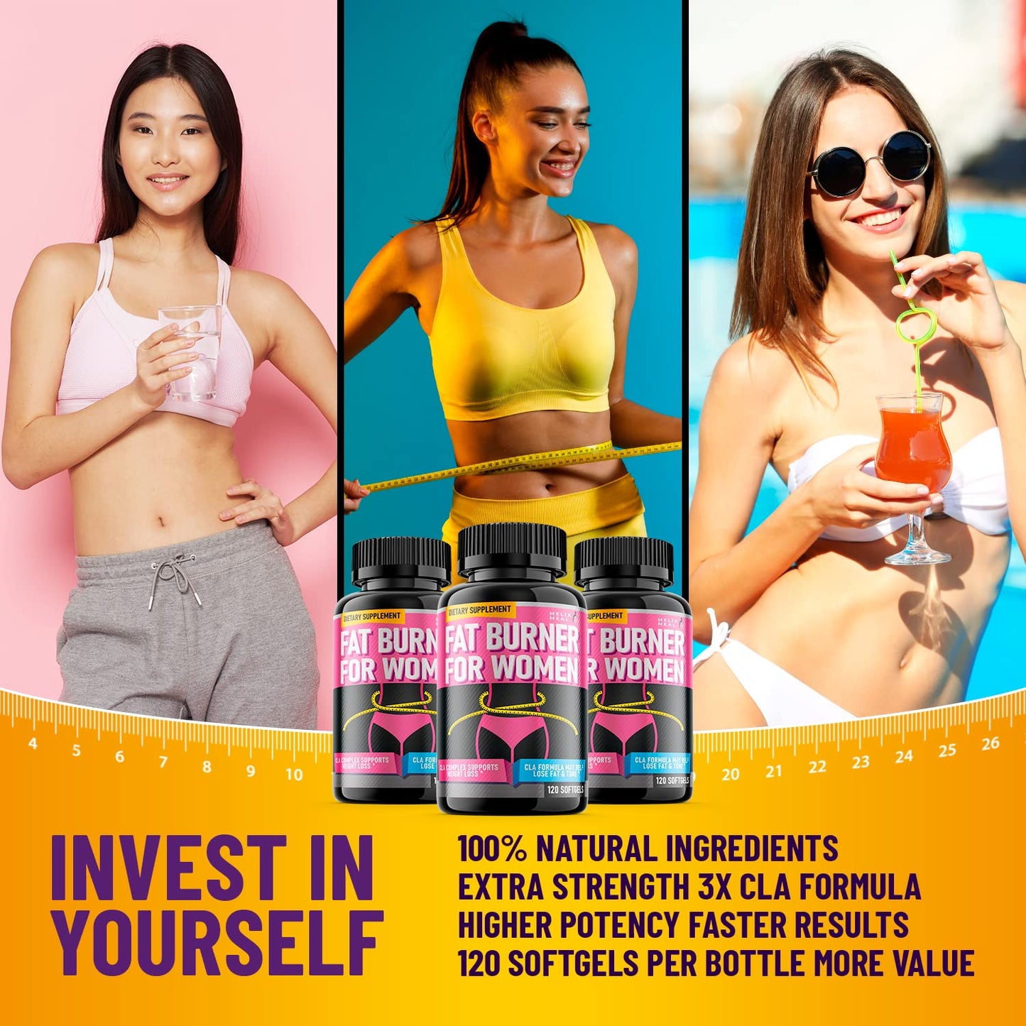 Helix Heal Belly Fat Burner for Women - Lose Stomach Fat w/Softgel Diet Pills for Weight Loss Helix HealBuy Supplements Australia