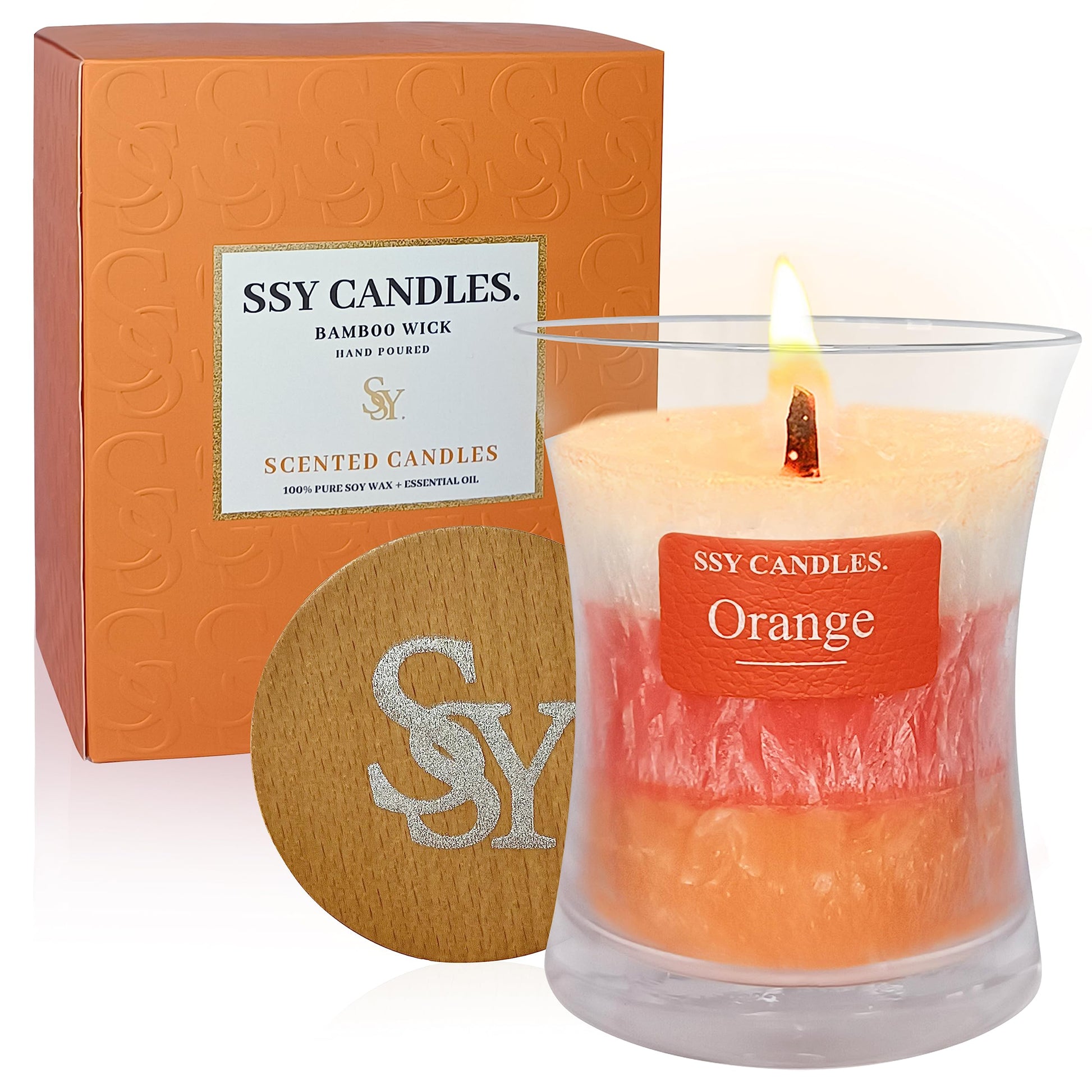 Citrus Jar Aromatherapy Candle Scented Candle Handmade Soy Candles Wood Candles Wick Fragrance