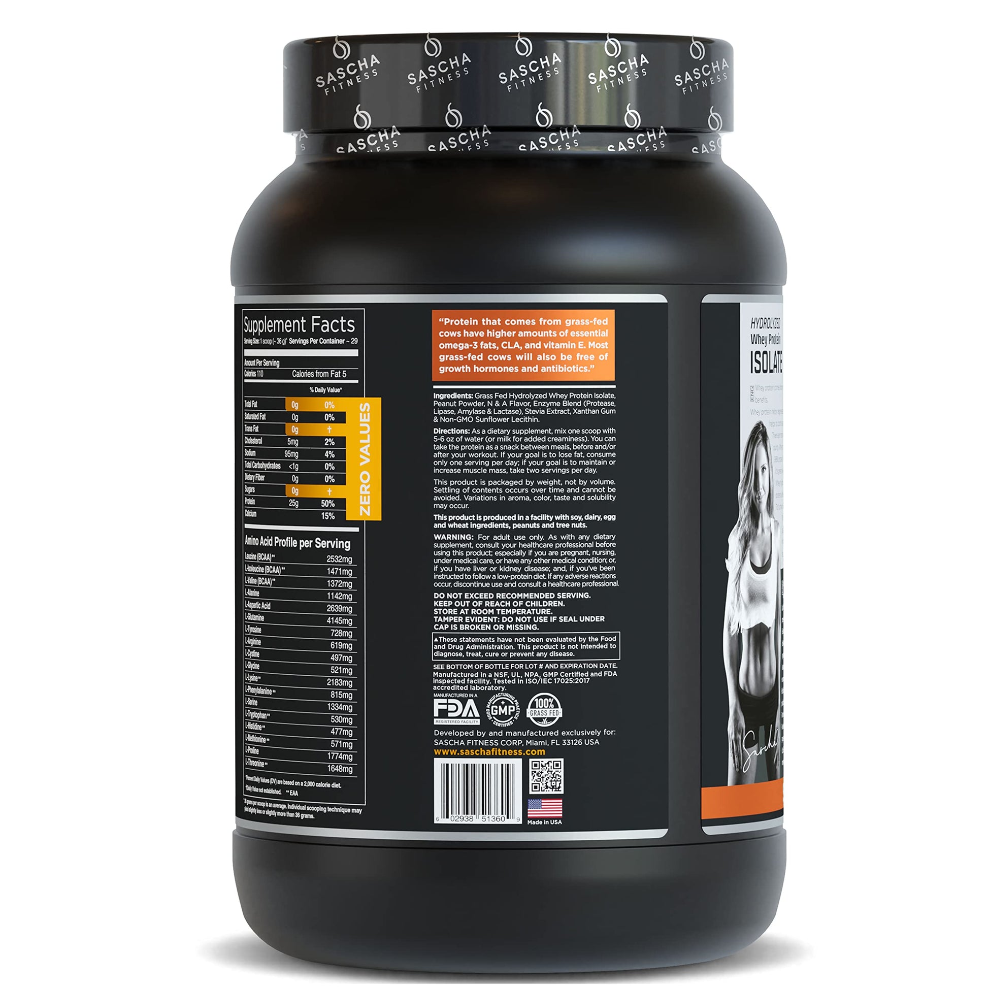 SASCHA FITNESS Hydrolyzed Whey Protein Isolate,100% Grass-Fed ,2.3 Pounds SASCHA FITNESSBuy Supplements Australia