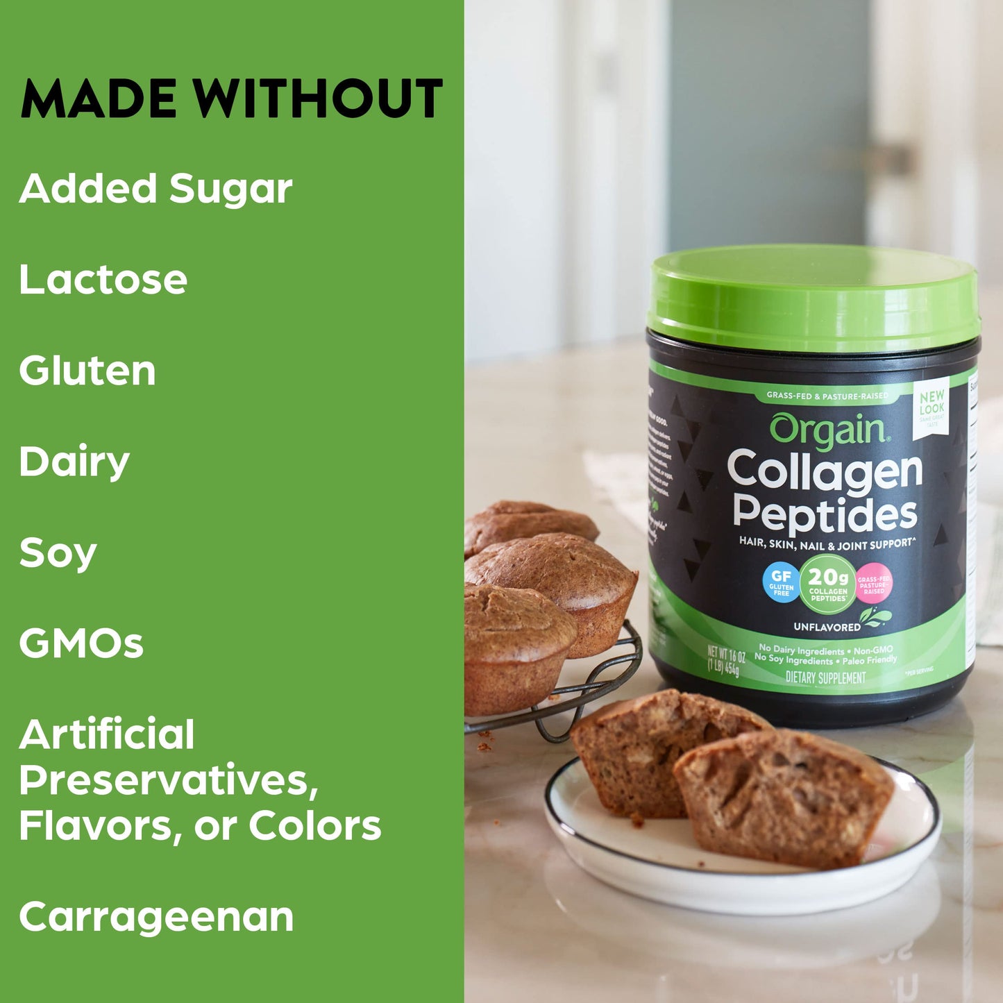 Orgain Hydrolyzed Collagen Peptides Powder, 20g Grass Fed Collagen - Hair, Skin, Nail OrgainBuy Supplements Australia