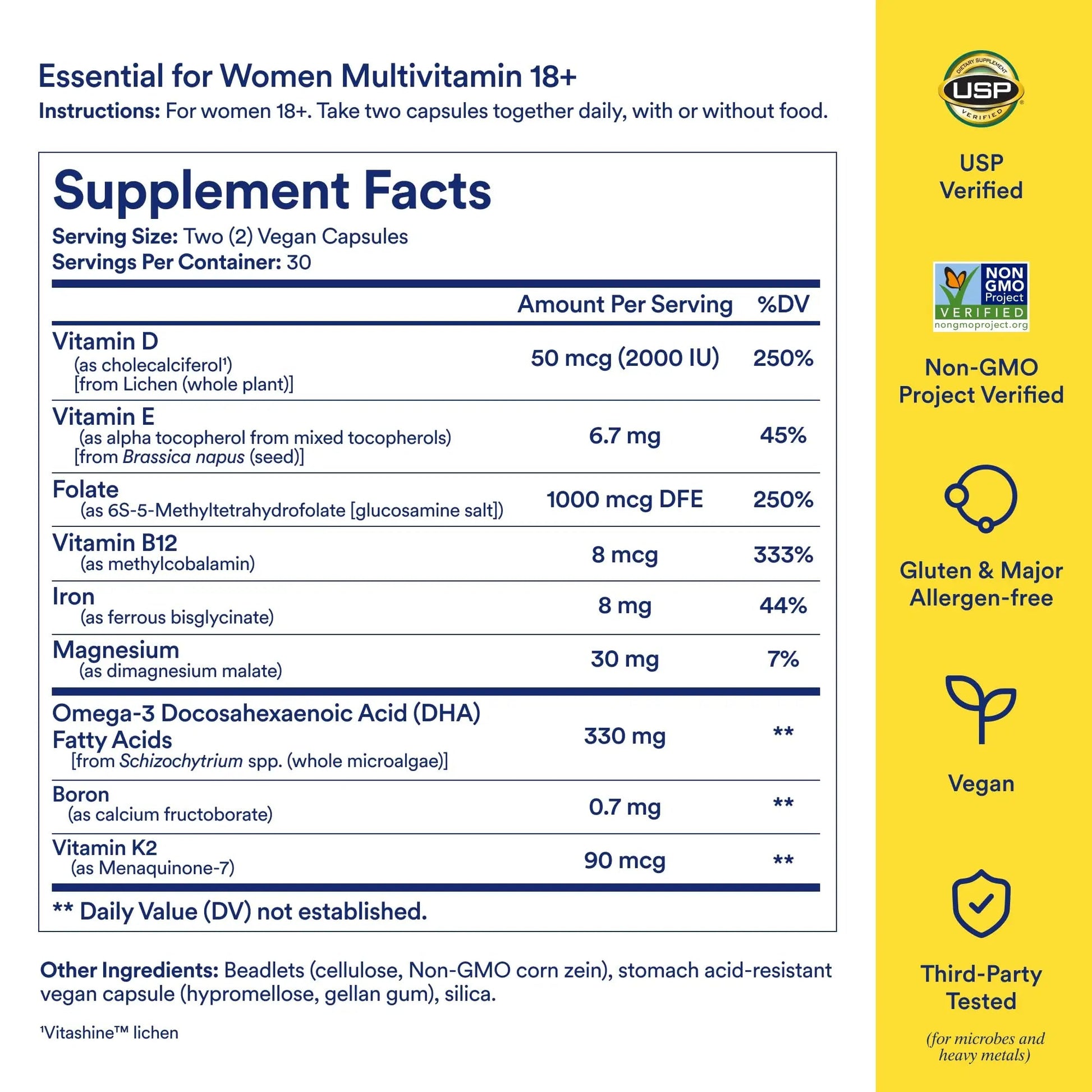 Ritual Multivitamin for Women 18+ with Vitamin D3 for Immune Support*, Vegan Omega 3 DHA, B12, Iron Ritual