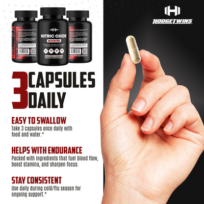 DAMN GOOD The Hodge Twins Nitric Oxide Booster – Beet Root Nitric Oxide & Arginine Citrulline Supplement, Pomegranate Blend for Workout Drive, Endurance Support & Pump Power - 90 Capsules DAMN GOODBuy Supplements Australia