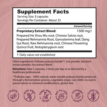 Dragon Herbs Hair and Nails | All Natural Supplement to Support Hair, Nails, Healthy Aging, and Circulation | All Natural Ingredients, Non-GMO (100 Capsules, 500 mg Per Capsule) Dragon HerbsBuy Supplements Australia
