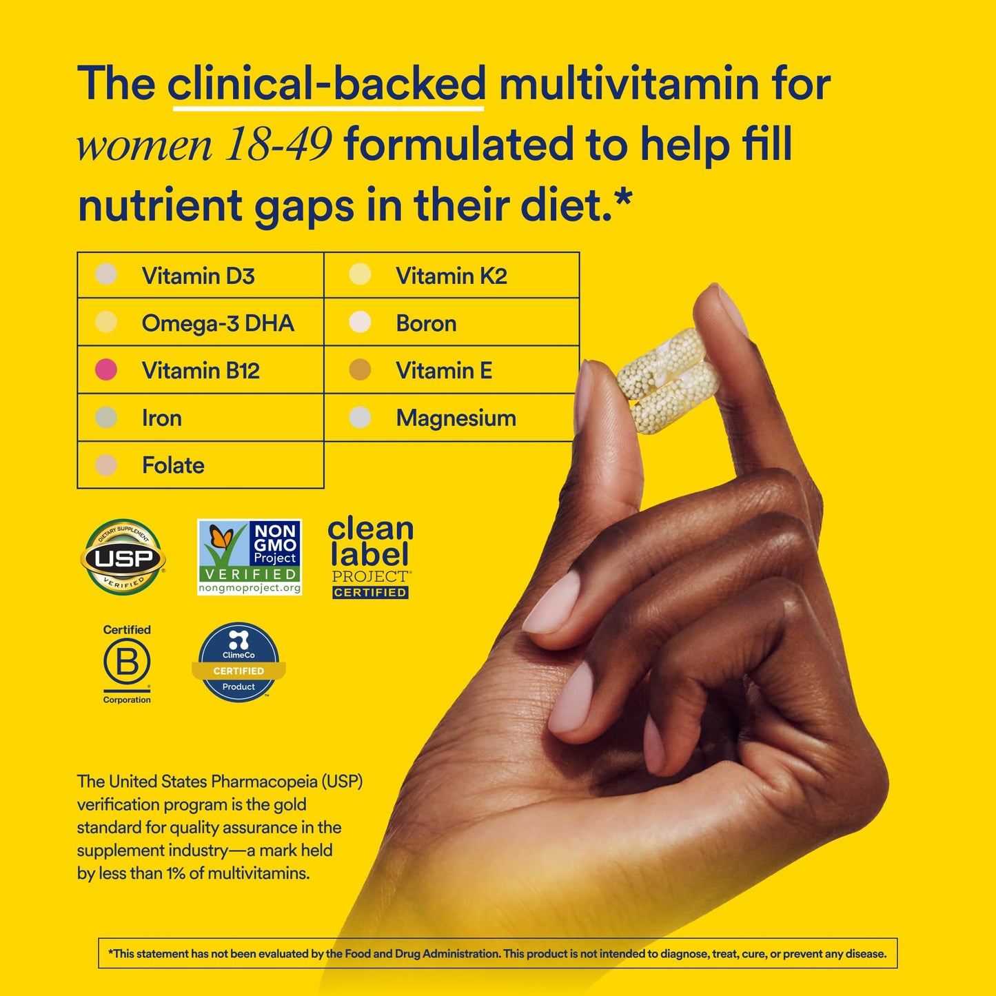 Ritual Multivitamin for Women 18+ with Vitamin D3 for Immune Support*, Vegan Omega 3 DHA, B12, Iron, Gluten Free, Non GMO, USP Verified, Mint RitualBuy Supplements Australia