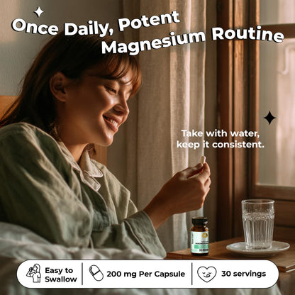 Future Kind Magnesium Glycinate, Supports Muscle and Nerve Function, High Absorption Chelated Magnesium Supplement, Nightly Calm, Energy & Metabolism, Highly Bioavailable & Potent - 30 Vegan Capsules Future KindBuy Supplements Australia