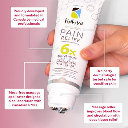 Kalaya 6X Pain Relief Arnica Cream with Massager and 6X Extra Strength Pain Relief Cream Kalaya NaturalsBuy Supplements Australia