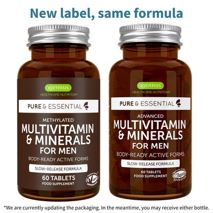 Igennus Methylated Men's Multivitamin with 22 Actives, All-Day Nutrient Delivery, Pure & Clean, Methylfolate & Methylcobalamin Igennus Healthcare NutritionBuy Supplements Australia