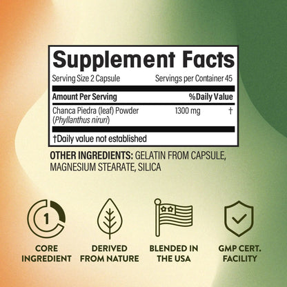 NGL Chanca Piedra Pure Stone Breaker 1,300mg - Kidney, Renal, Gallbladder Support Phyllanthus niruri - All Natural Herbal Detox Urinary Tract, Removes Impurities - 90 Capsules NGLBuy Supplements Australia