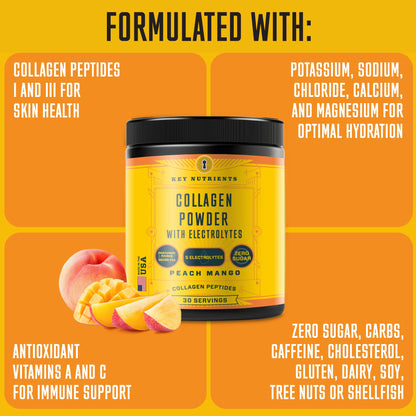 Collagen Peptides with Electrolytes Powder, Collagen Powder, Collagen Peptides Powder KEY NUTRIENTSBuy Supplements Australia