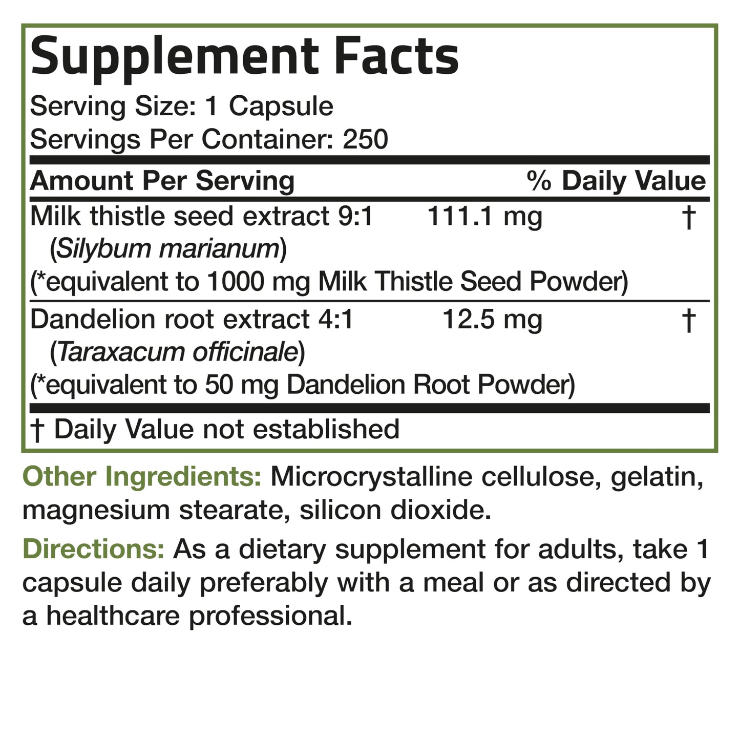 Bronson Milk Thistle Silymarin Marianum & Dandelion Root Liver Health Support BronsonBuy Supplements Australia