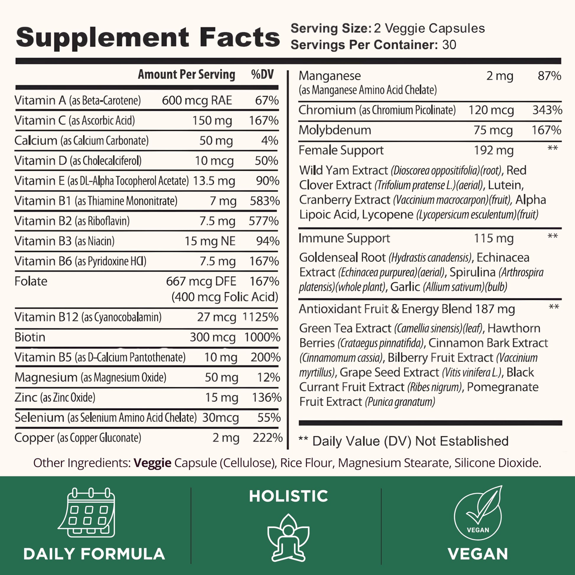 TODICAMP Melanin-Rich Physiology Women's Wellness Formula with 37 Active Ingredients - Daily Multivitamin for Women Hormone Balance, Energy Vitamins for Women, Biotin Supplement for Hair Skin & Nails TODICAMPBuy Supplements Australia