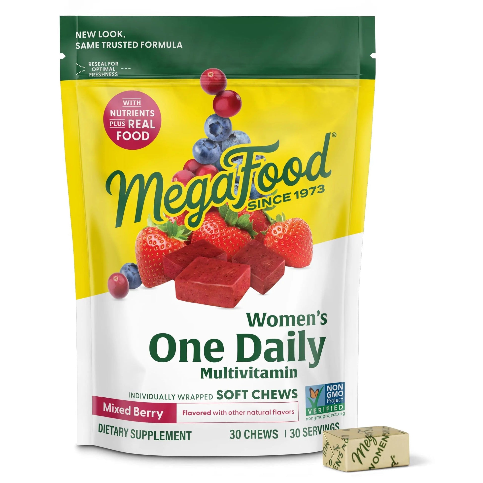MegaFood Multivitamin for Women, One Daily Multivitamins, Soft Chews with Folate, Methylated B12, Vitamin B6, Biotin, Vitamin D3, C & A MegaFoodBuy Supplements Australia