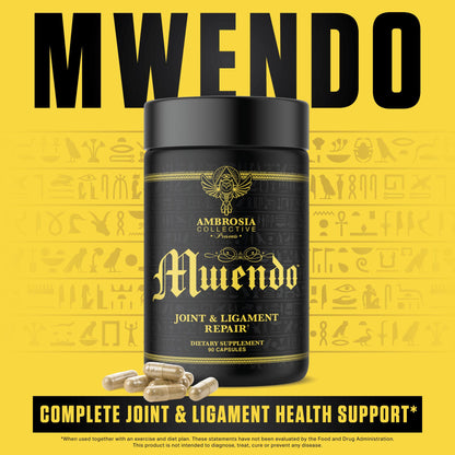 Ambrosia Mwendo - Joint & Ligament Repair | Strengthen Tendons & Increase Soft Tissue Extensibility | Muscle Soreness, & Recovery Time with BioCell Collagen | 90 Veggie Capsules AmbrosiaBuy Supplements Australia