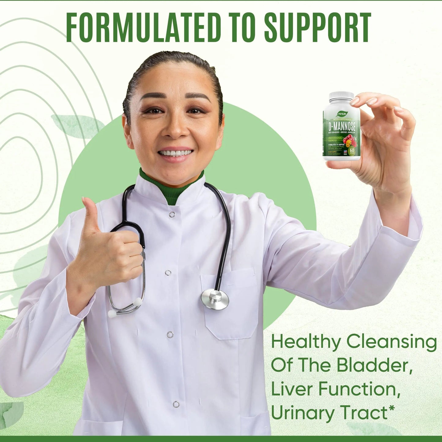 YEVANI 100% Pure D-Mannose Capsules 1000 mg with Cranberry, Hibiscus, and Dandelion Extract, Fast Acting Professional UTI Prevention Formula for Urinary Tract Health and Bladder Support YEVANIBuy Supplements Australia