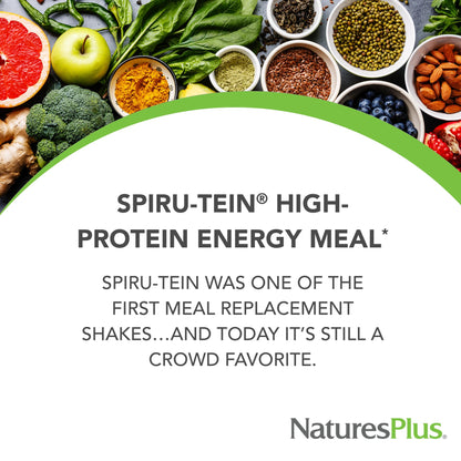 NaturesPlus SPIRU-TEIN, Peaches & Cream - 1.12 lb - Plant-Based Protein Powder - Vitamins & Minerals for Energy - Vegetarian, Gluten Free - 15 Servings NaturesPlusBuy Supplements Australia