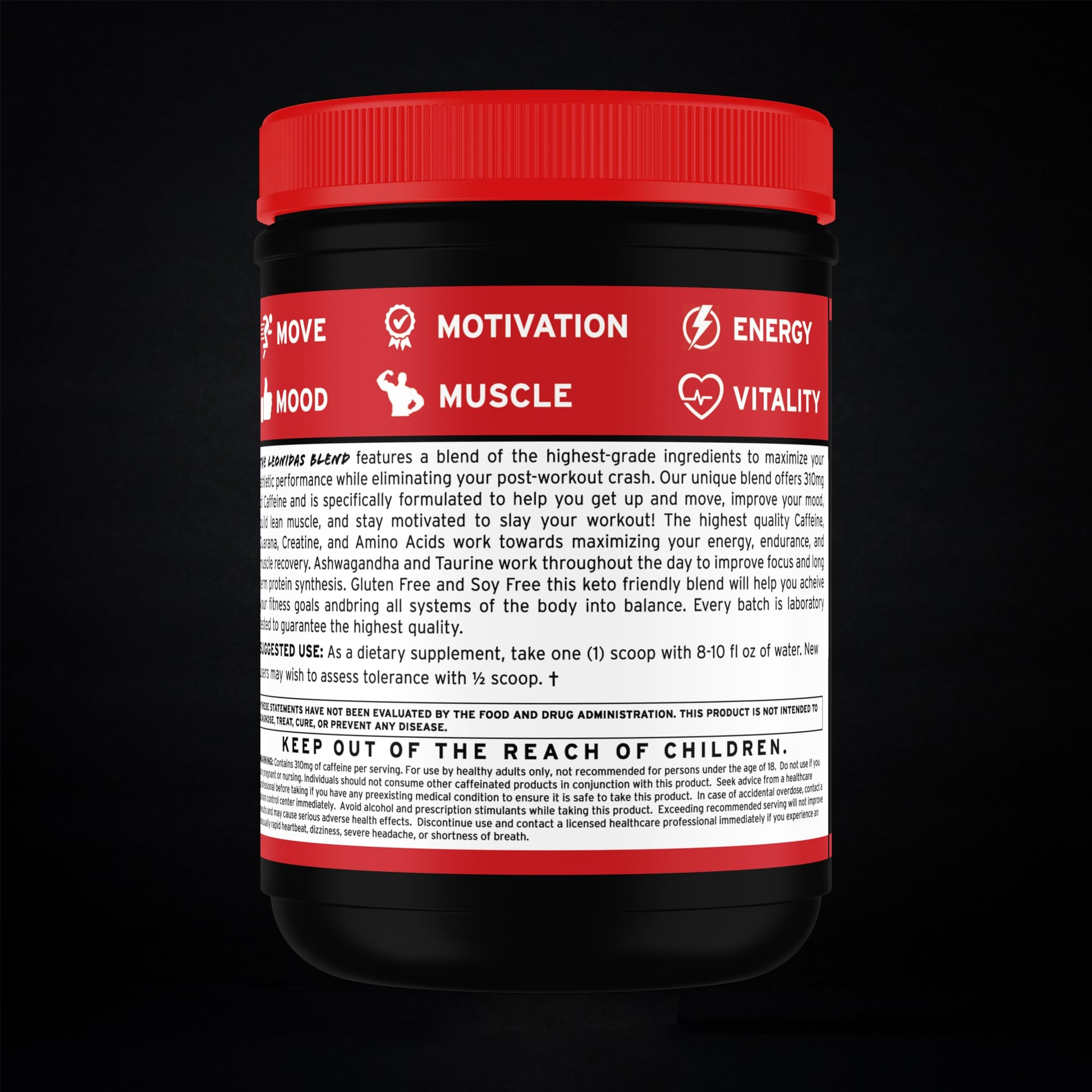 Spartan Fit Nutrition Pre-Workout Powder -Berry Flavor with Full Serving of Creatine +310mg Caffeine Including Brazilian Superfood Guarana - Ashwagandha, & Phosphatidylserine | 30 Servings