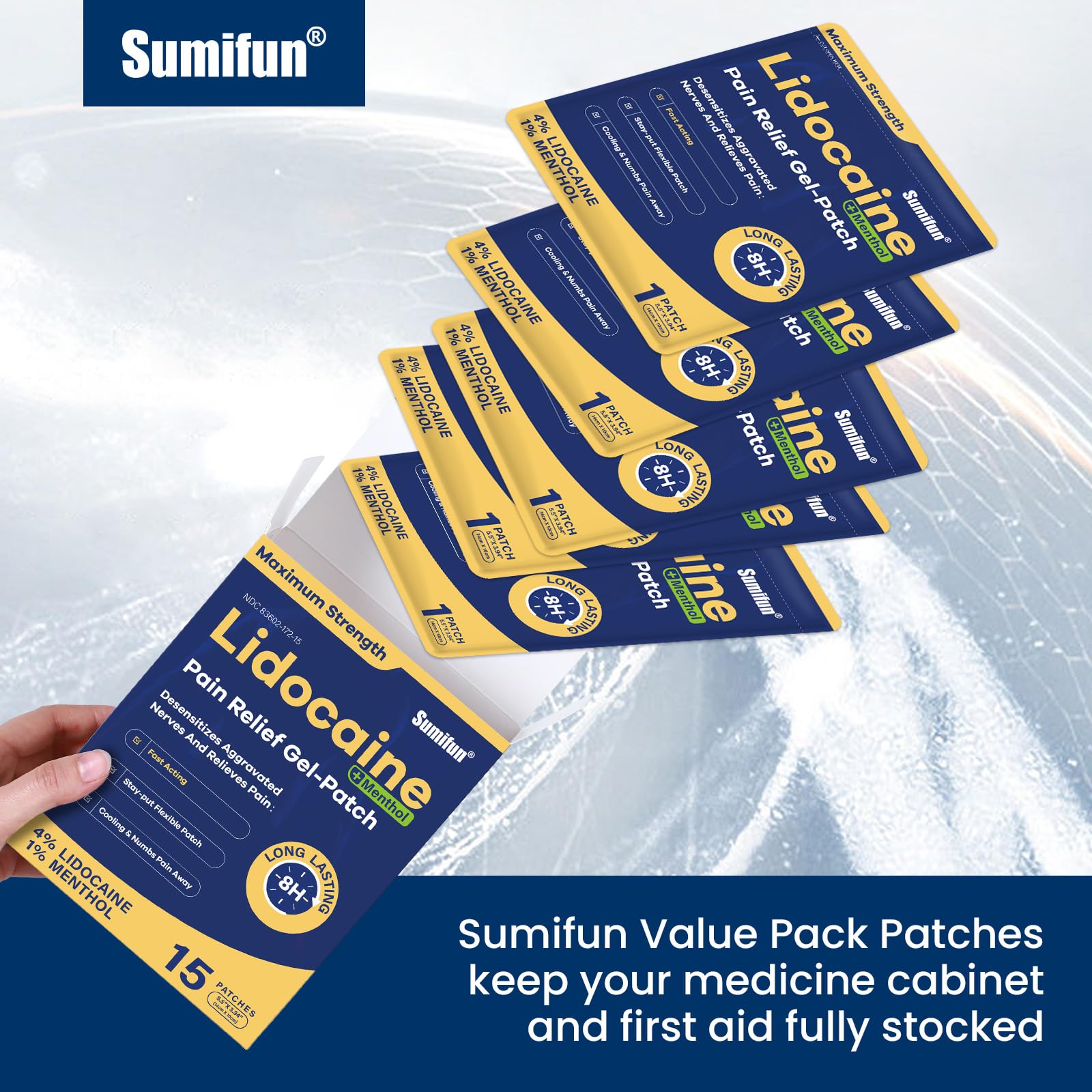 Sumifun 4% Lidocaine Patches Plus 1% Menthol - 30 Counts Maximum Strength OTC Pain Relief Patches for Back Ache Stiff Neck Joint Pain Muscle Soreness Topical Analgesic SumifunBuy Supplements Australia