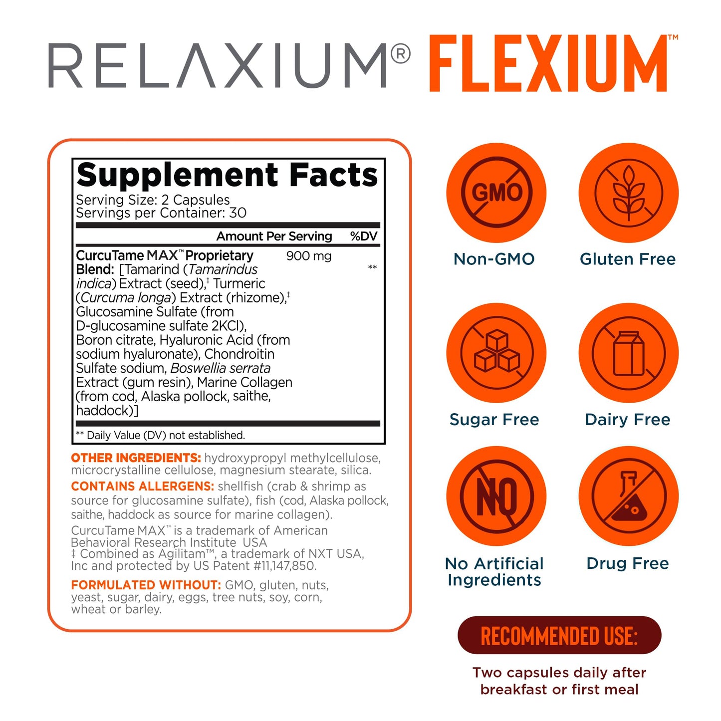 Relaxium Flexium Joint Support Supplement, Drug-Free, with CurcuTame Blend, Turmeric Supplement Formulated to Support Comfort and Mobility, 60 Capsules RelaxiumBuy Supplements Australia