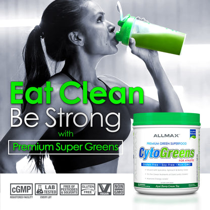 ALLMAX Naturals CytoGreens Super Greens Powder, Premium Green Superfood with Greens, Superfoods, Daily Greens Supplement, Acai Berry Green Tea, 14 Servings ALLMAXBuy Supplements Australia