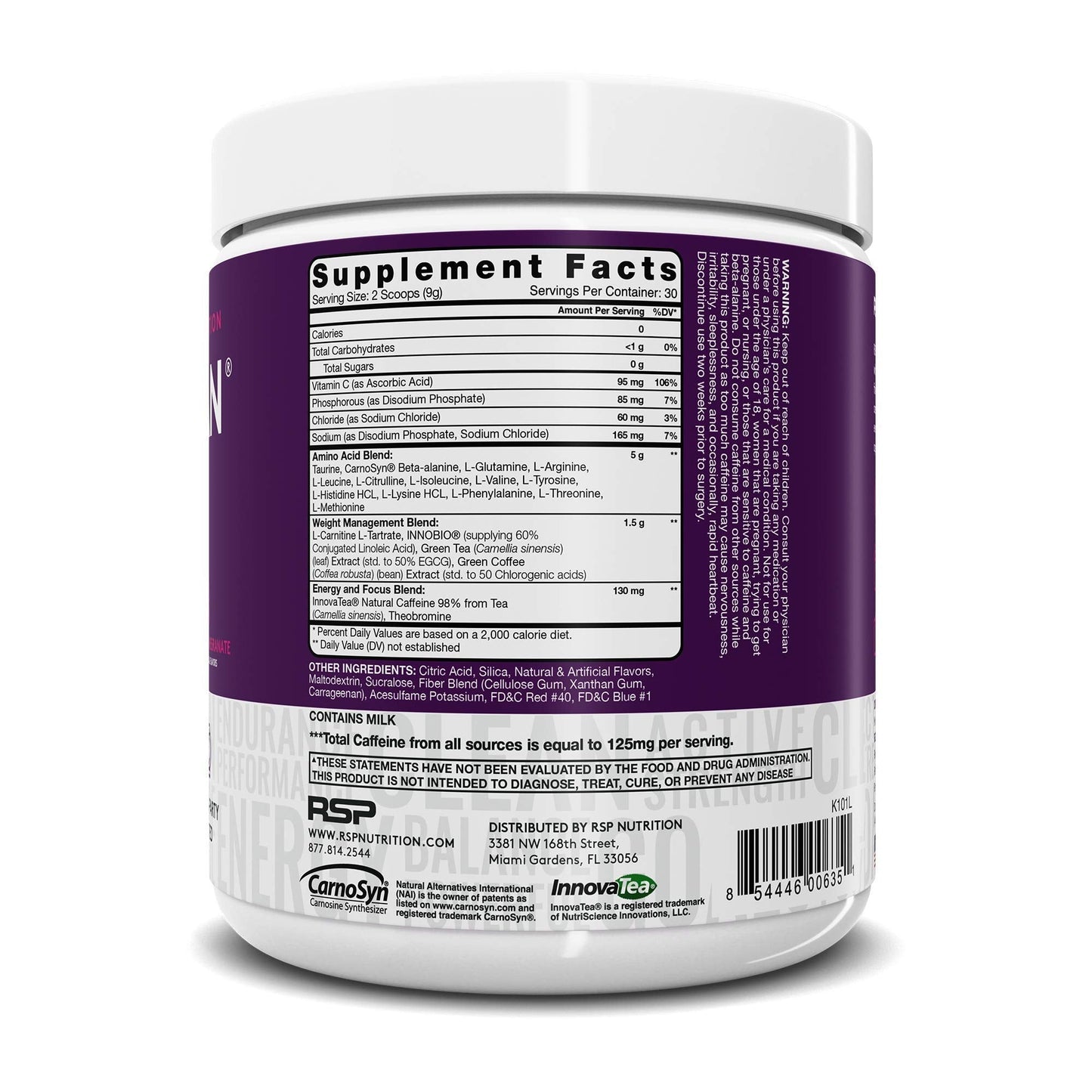 RSP NUTRITION AminoLean Pre Workout Energy (BlackBerry Pomegranate 30 Servings) with AminoLean Recovery Post Workout Boost (Tropical Island Punch 30 Servings)