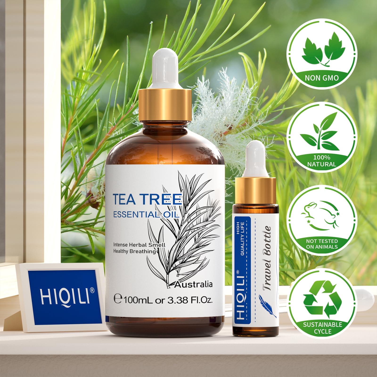 HIQILI Tea Tree Essential Oil (100 ML), 100% Pure for Toenail Fungus, Hair Damage HIQILIBuy Supplements Australia