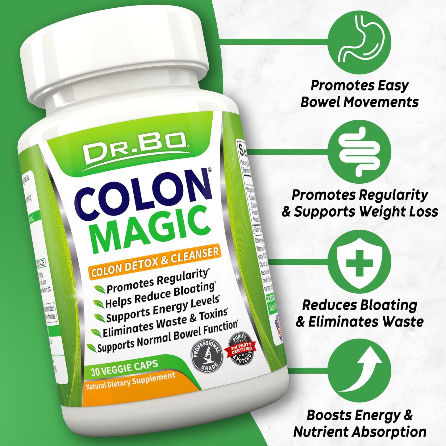 Colon Cleanse Detox Formula - Natural Bowel Cleanser Pills for Intestinal Bloating & Fast Digestive DR. BOBuy Supplements Australia