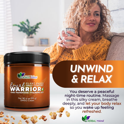 Herbal Mana Frankincense DMSO Body Cream with Magnesium & Hyaluronic Acid | Royal Warrior Herbal ManaBuy Supplements Australia