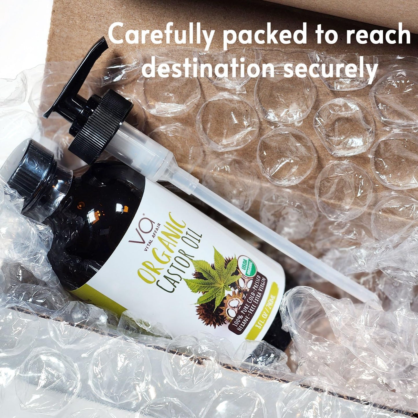 VITAL AFFAIR Castor Oil Organic Cold Pressed Unrefined Glass Bottle- USDA Certified Organic Castor Oil VITAL AFFAIRBuy Supplements Australia