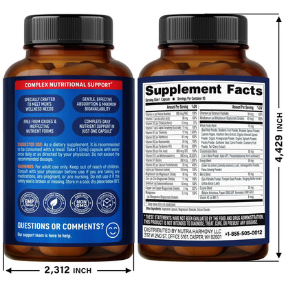 NUTRAHARMONY Multivitamins for Men & Magnesium Glycinate Capsules NUTRAHARMONYBuy Supplements Australia
