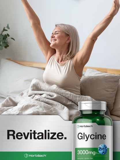 Glycine 3000 mg 100 Capsules | Non-GMO, Gluten Free Glycine Supplement | by Horbaach HorbäachBuy Supplements Australia