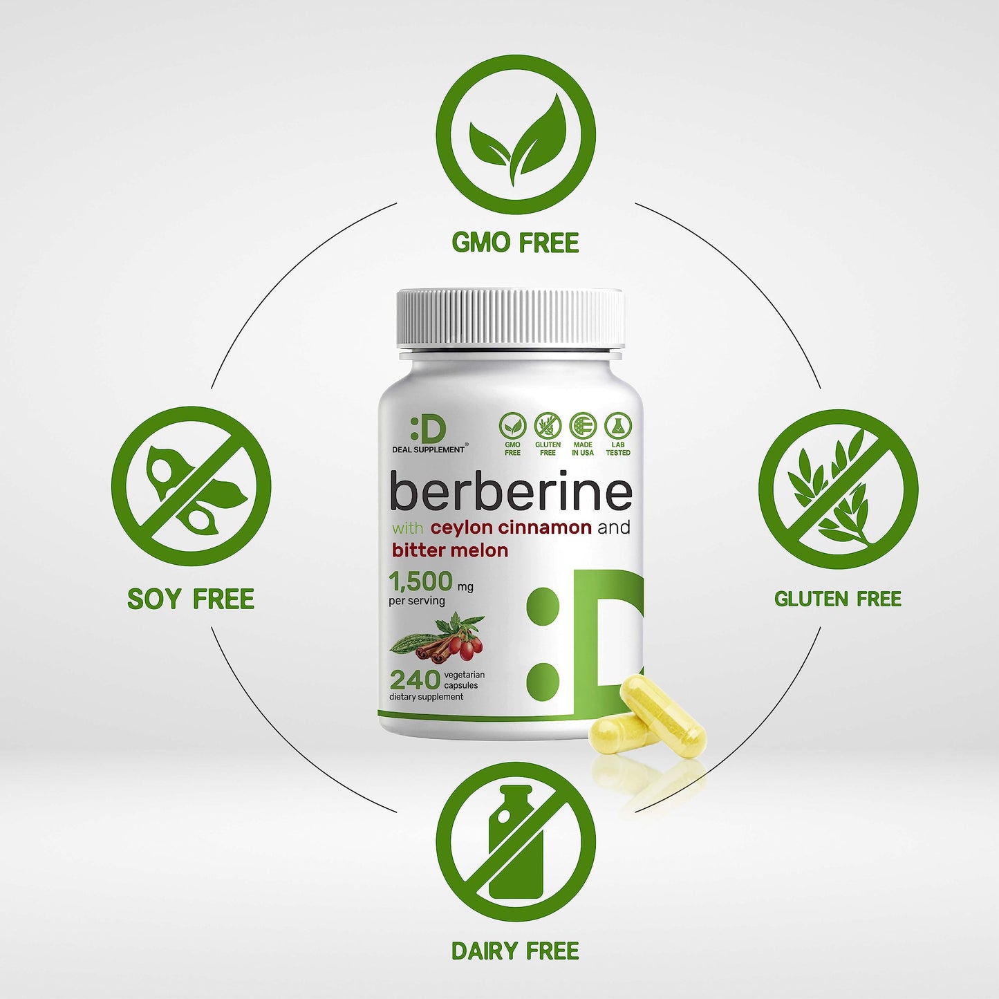 Berberine Supplement 500mg Per Capsule (1500mg Per Serving) | 240 Veggie Capsules DEAL SUPPLEMENTBuy Supplements Australia